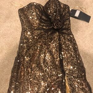New years gown! Sequence black and gold dress
